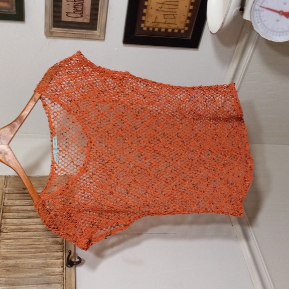 Maurices Tops - 🟢4oz (82) maurices  orange, black  crochet lace tank top style blouse
